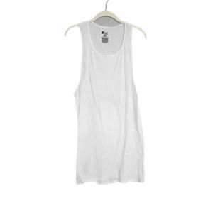 Hanes Womens White Tank Top Ribbed Fitted Style Scoop Neck Sleeveless Sz 2XL